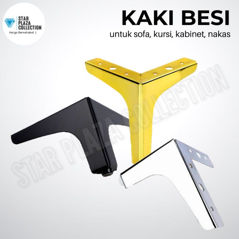 Kaki Sofa Gold Segitiga / Kaki Sofa Emas / Kaki Kursi / Sofa Leg Besi  Model Segi Tiga / Kaki Siku T