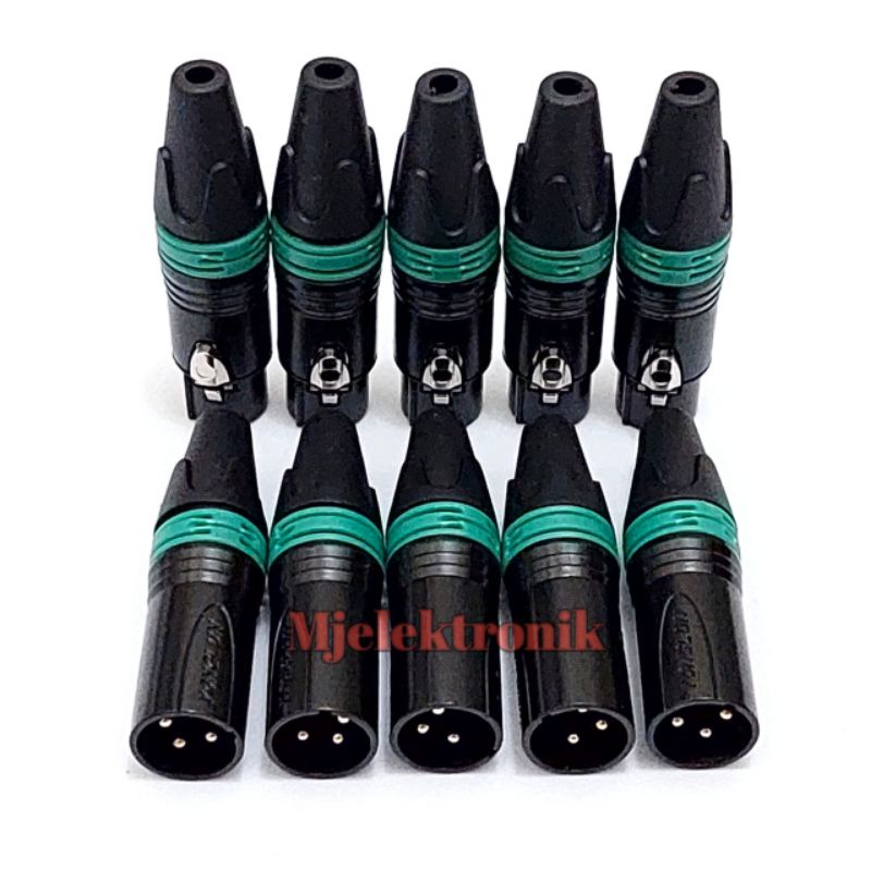 Jack socket canon Xlr 3 pin male to female jek 5 pasang