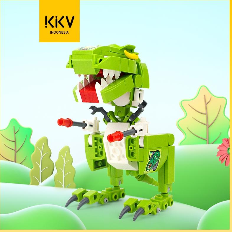 Gogo Order [Buy 4 Free Gold] KKV-Qman·Fast Tyrannosaurus Rex 123PCS/Blok bangunan kecil/Pembelahan R