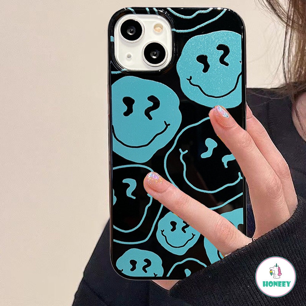 Soft Case TPU Ultra Slim Shockproof Motif Smiley Face Cover IPhone 14 13 12 11 Pro Max