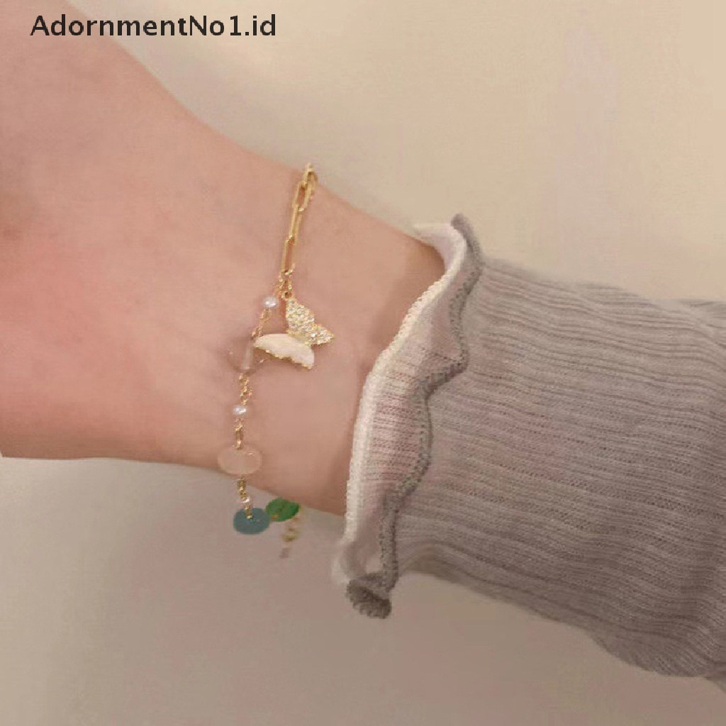 [AdornmentNo1] Gelang Kupu-Kupu Untuk Wanita Manik Warna-Warni Butterfly Bracelet Desain Fashionable Classy Bracelet Cute Sweet All-Match Accesorios Jewelry [ID]