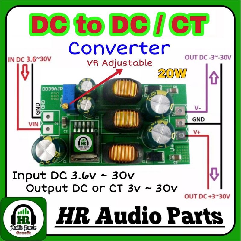 Modul Step Up DC to DC to CT 20W Adjust DC 3.6v~30v to DC/CT 3v~30v