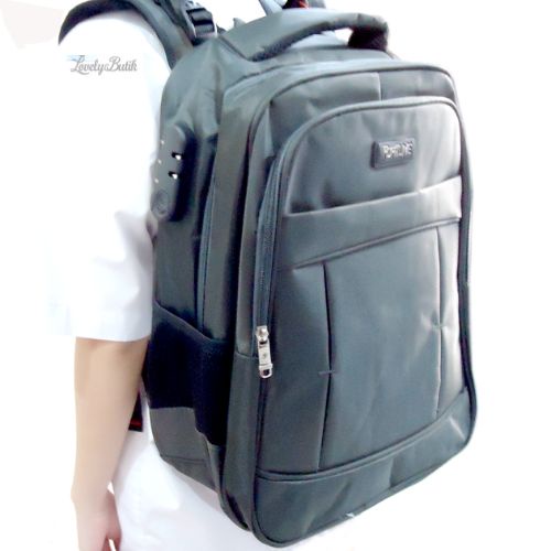 Tas Ransel Sekolah Anak SMP SMA Cewek Cowok Premium Bag Bagpack Import  Kekinian Model Terbaru Dengan Kode Kunci BONUS Kabel USB + Rain Cover Tas - Lovelybutik