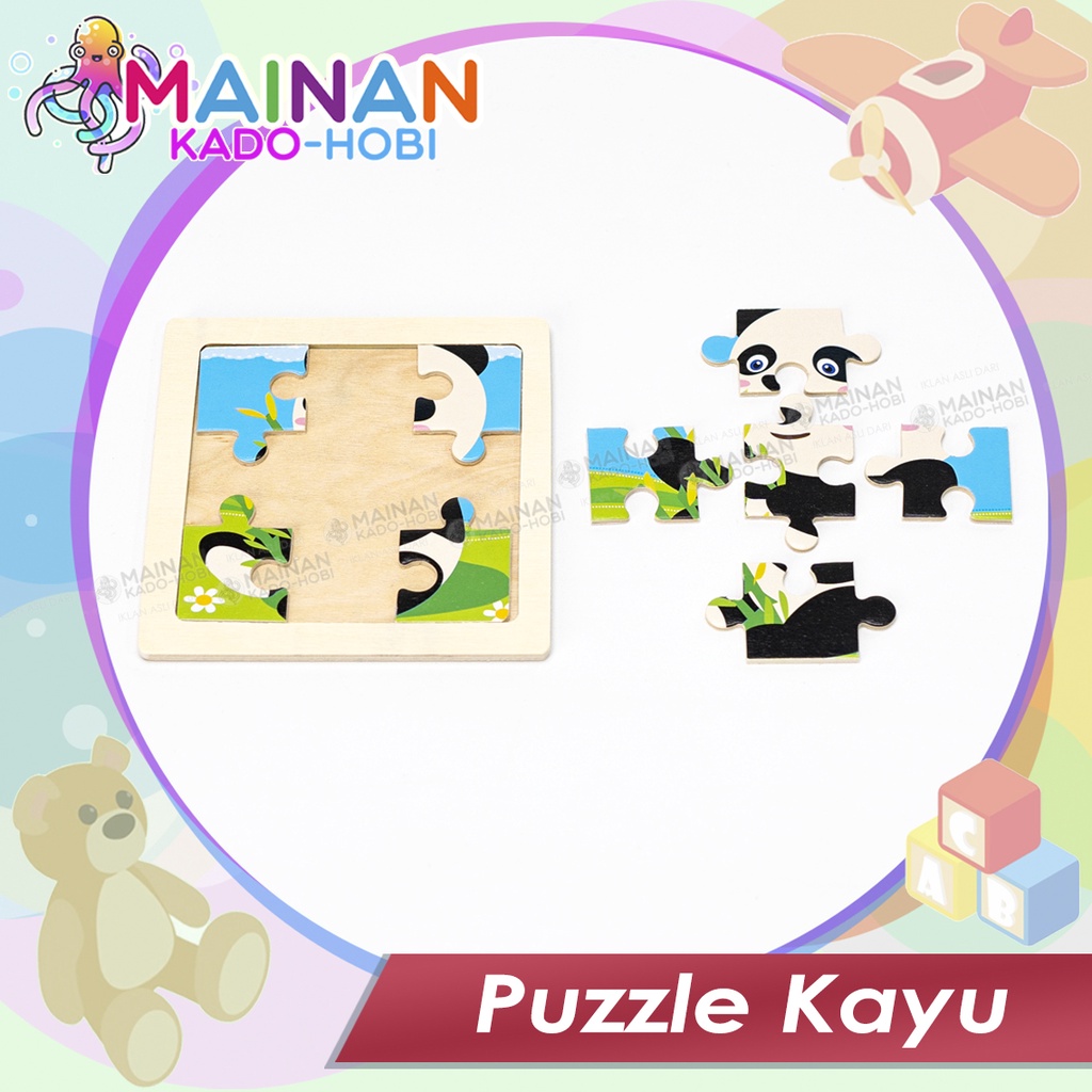 MAINAN EDUKASI ANAK PUZZLE KAYU KARAKTER PANDA SMALL SIZE