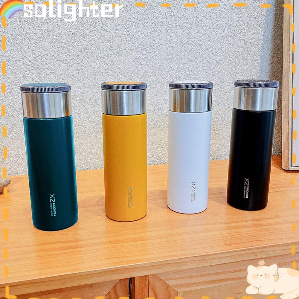 Solighter 500ml Vacuum Flasks Infuser Stainless Steel Memisahkan Thermal Mug