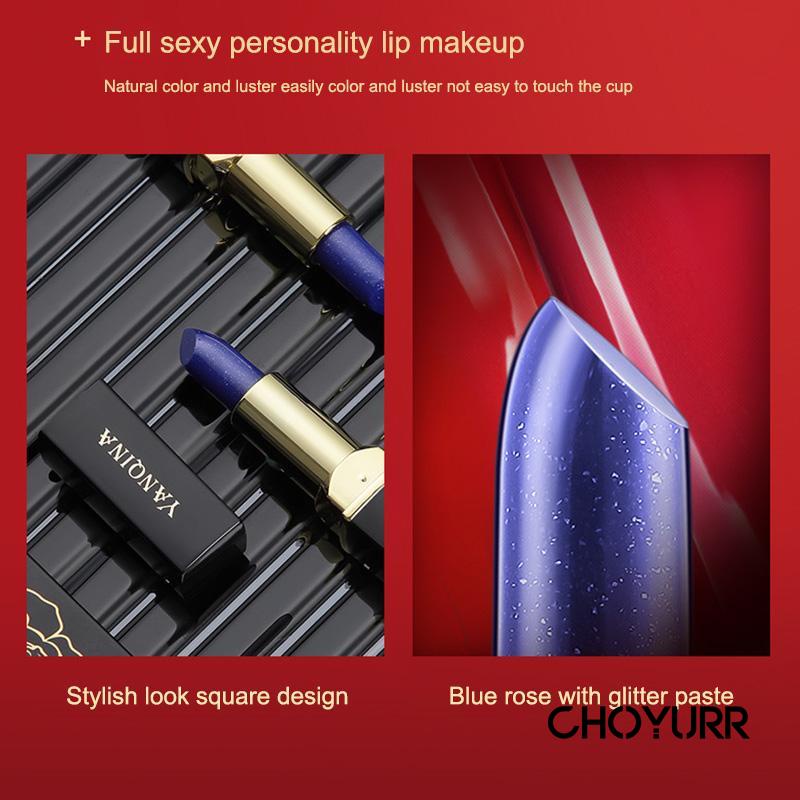 【COD】Blue Lipstick Color Changing Moisturizing Lip Gloss Warna Waterproof Tahan Air Lipstick Pelembab Original -CH