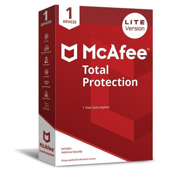 Anti Virus McAfee Total Protection Lite 1 Device - 1 year