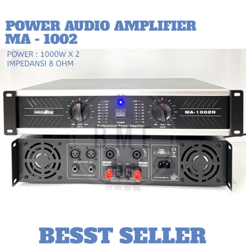 POWER AUDIO AMPLIFIER SOUND SYSTEM OUTDOOR MEGAVOX ORIGINAL AMPLI MA 1002N