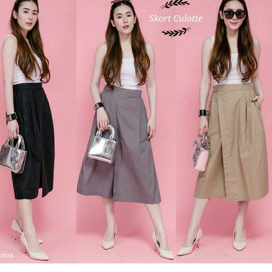 C17  Short Culotte 888  Rok celana-pinggang karet, P 65cm - Fit to L besar {TD.17Ja23ᴺ}