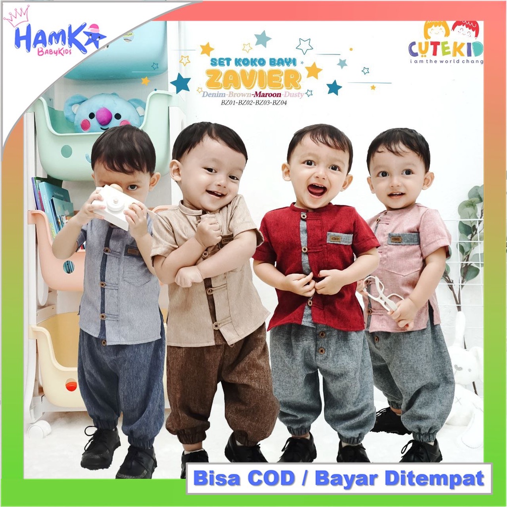 Setelan Baju Koko Anak Bayi Laki Laki Zavier 1 2 Tahun Muslim Bayi Laki Laki 6 12 Bulan 0 6 Bulan Set Peci Rajut