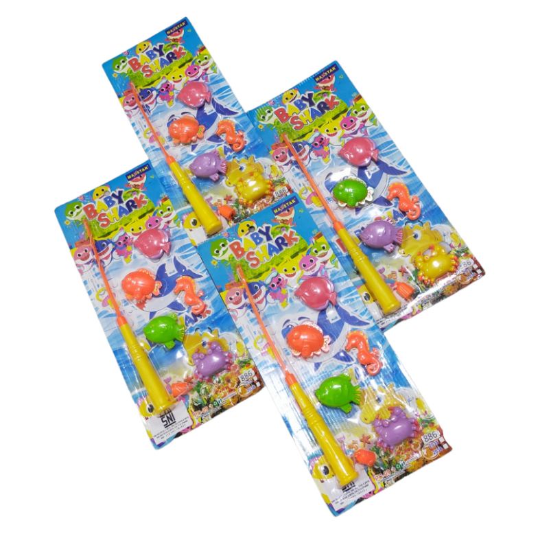 Mainan Pancingan Magnet Baby Shark - Fishing Game Mainan Edukasi Anak Pancing Ikan