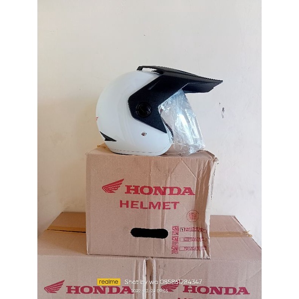 helm honda CRF putih original AHM