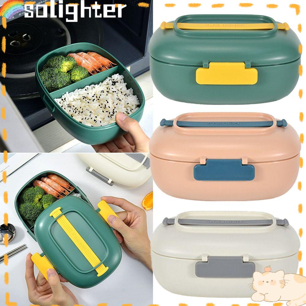 Solighter Lunch Box Portable Untuk Pelajar Pekerja Kantor Dengan Pegangan Wadah Makanan