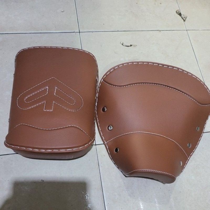 cover jok cowboy depan.belakang untuk vespa super.sprint.px coklat