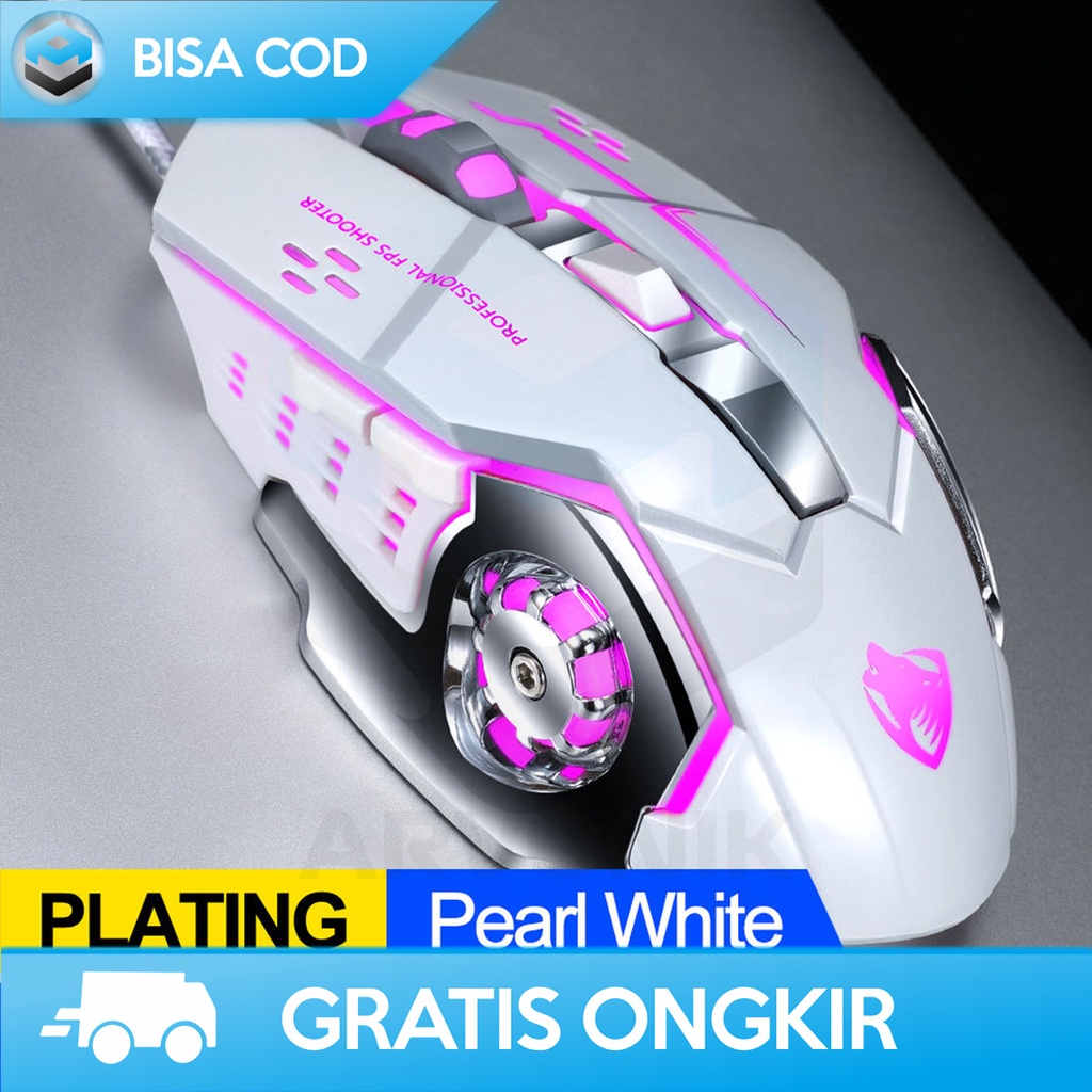 GAMING MOUSE SILENT CLICK MOUSE GAMING LED RGB G7 KUALITAS TERBAIK