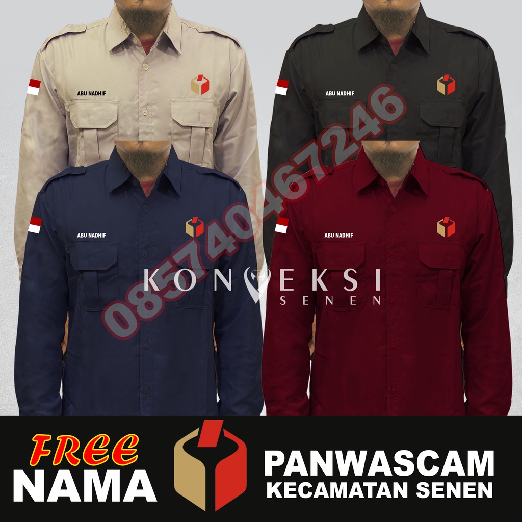 kemeja panwaslu baju panwaslu KEMEJA PANWASCAM baju PANWASCAM seragam PANWASCAM Pdh PANWASCAM kemeja kerja PANWASCAM