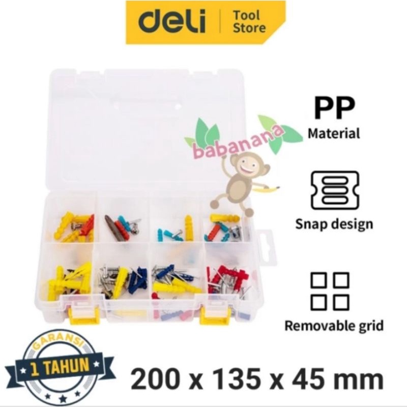 Deli DL43200X kotak baut 8 sekat serbaguna box screw tool