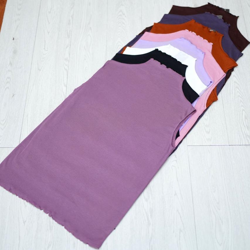 Inner Dewi Bahan RIb Turtleneck Tanpa Lengan