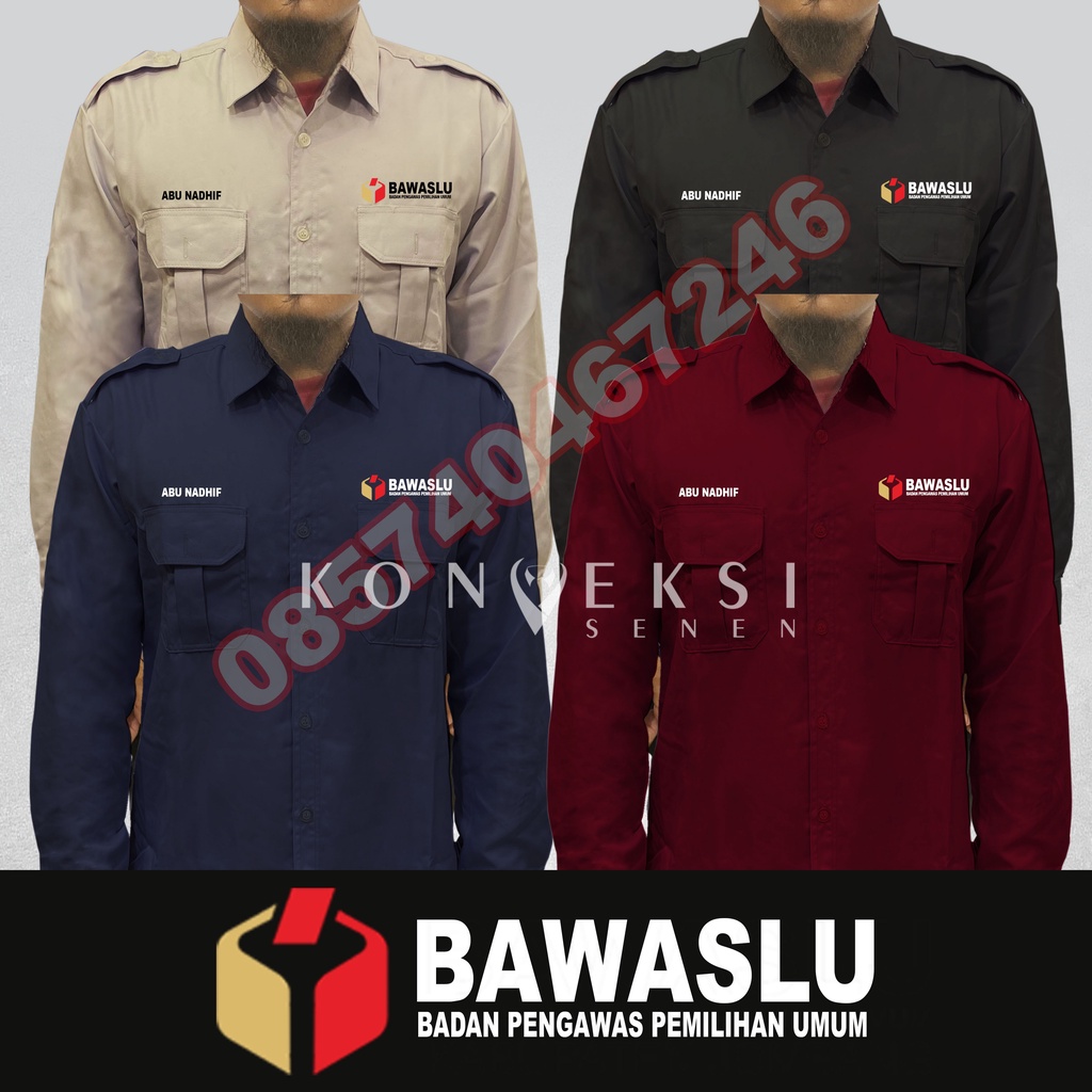 kemeja Bawaslu baju Bawaslu seragam Bawaslu baju kerja Bawaslu kemeja panwaslu baju panwaslu seragam panwaslu full bordir