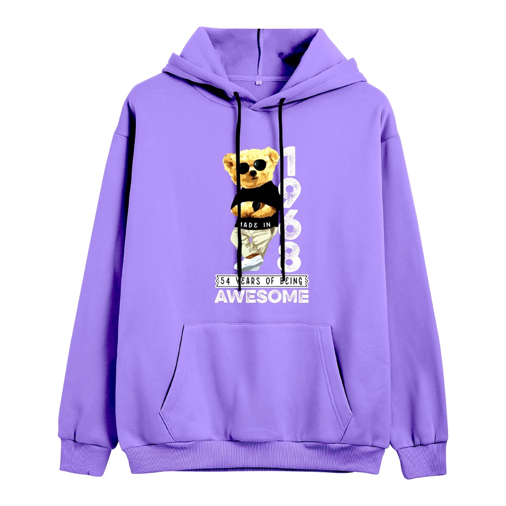 Jumper Hoodie Anak Bear Awesome 1968 II Jaket Hoodie Anak Viral II Sweater Hoodie Kids Sz M - XL ( Laki Laki &amp; Peremepuan )