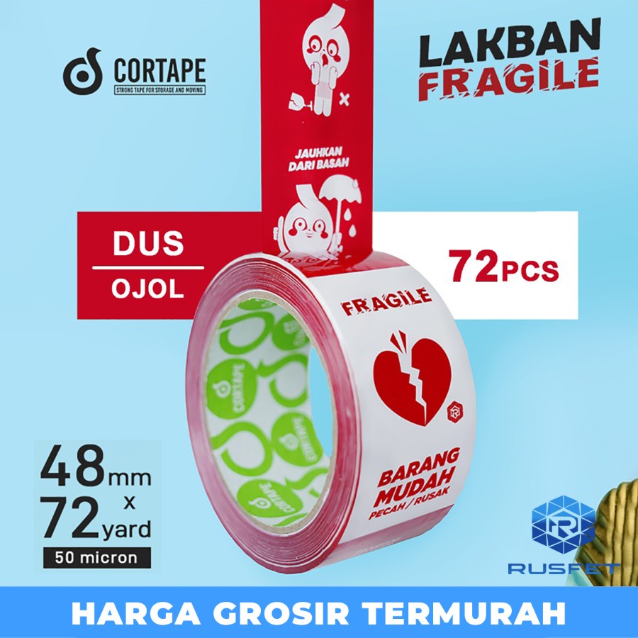 

Lakban Selotip Isolasi Fragile Mascot 48mm Dus Ojol