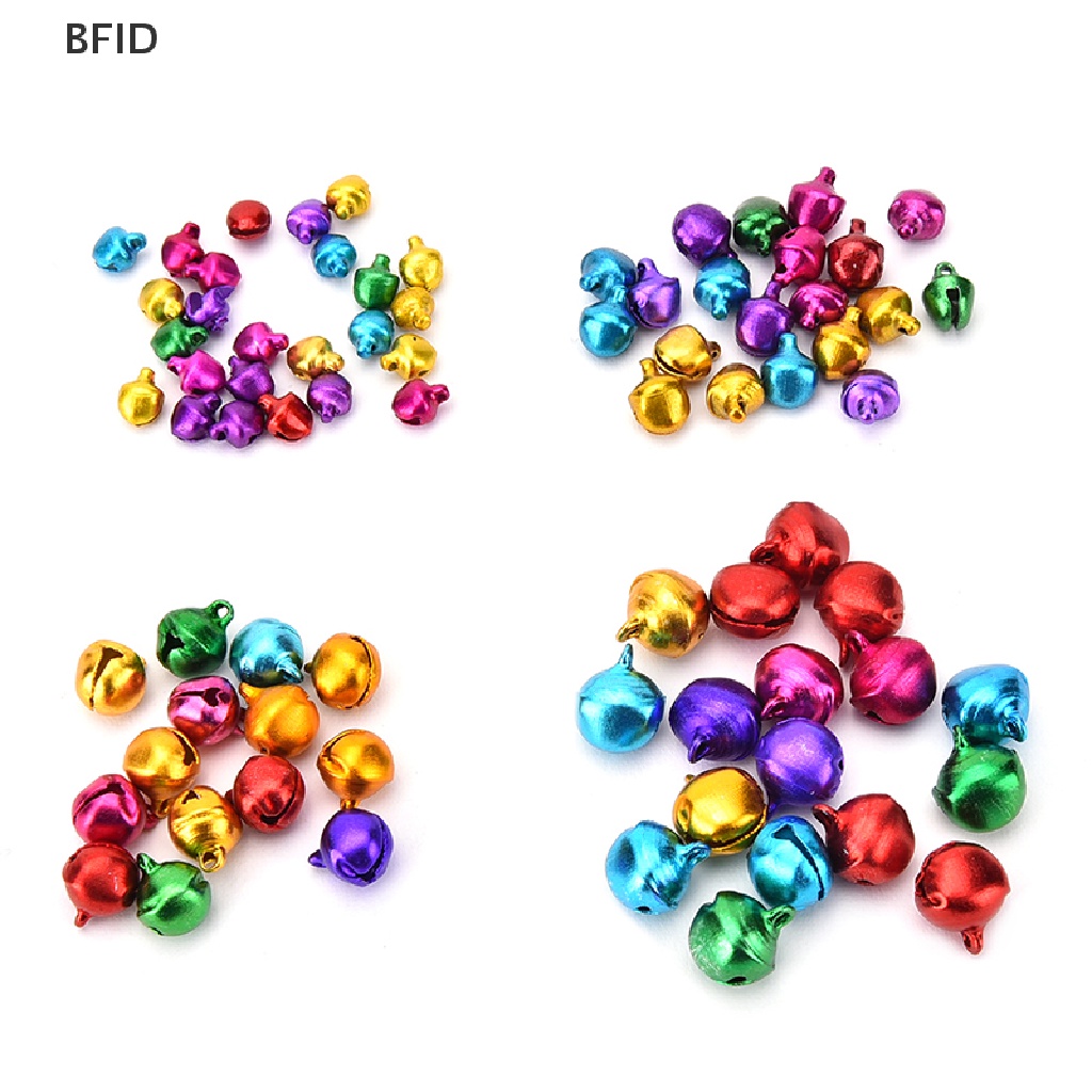 [BFID] 100pcs/set Lonceng Jingle Kecil Warna-Warni Manik-Manik Longgar Dekorasi Liontin DIY Craft [ID]