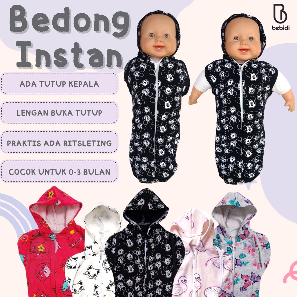 Bedong Bayi Instan Resleting Newborn AKACHAN  Instant Swaddle NB Instan Fleece alt nb