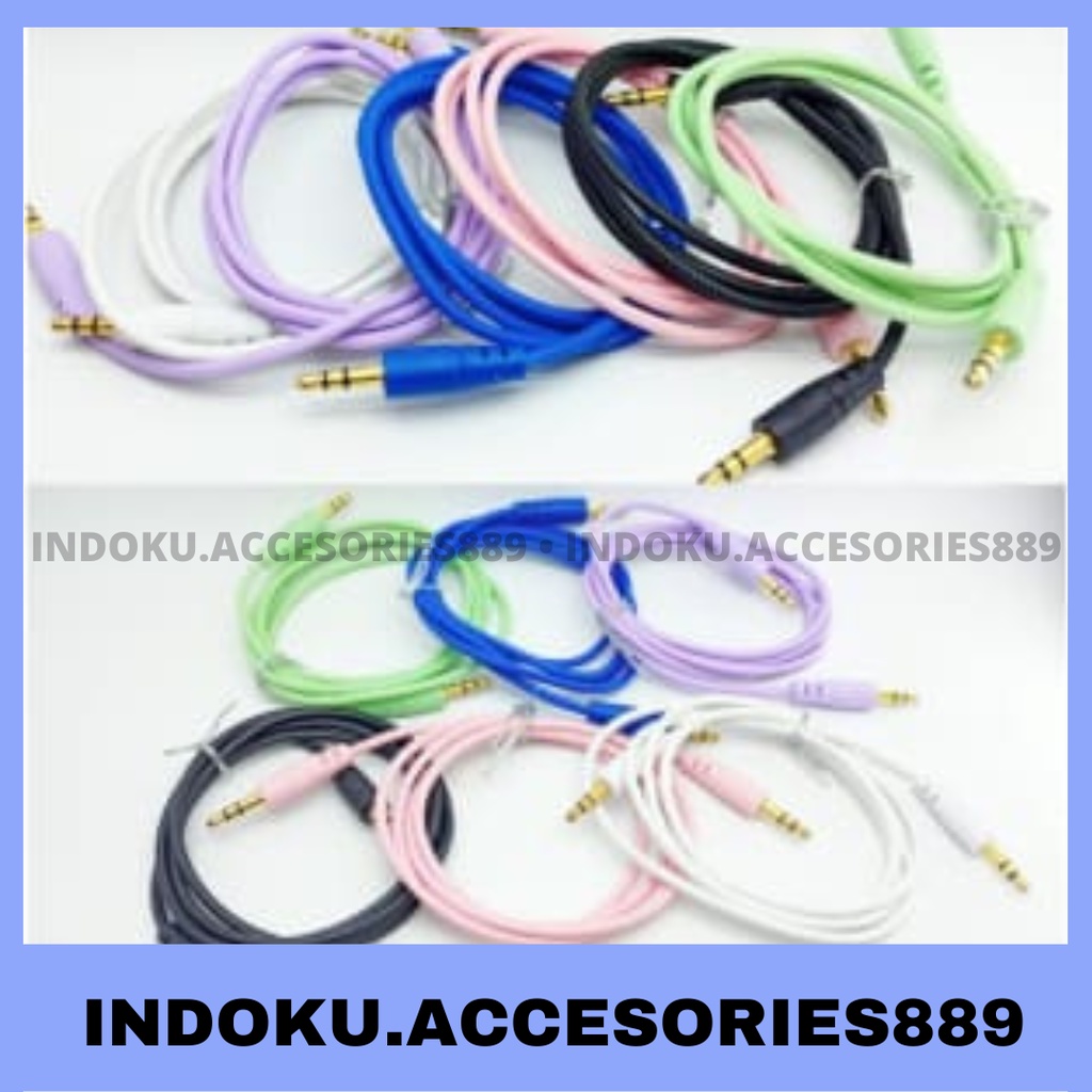 Kabel Aux Macaron audio 1x1 jack 3.5mm/kabel audio 1x1 jack 3.5mm