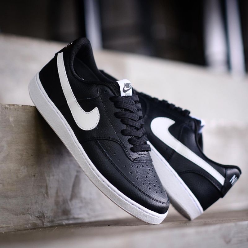 Nike court vision low black white