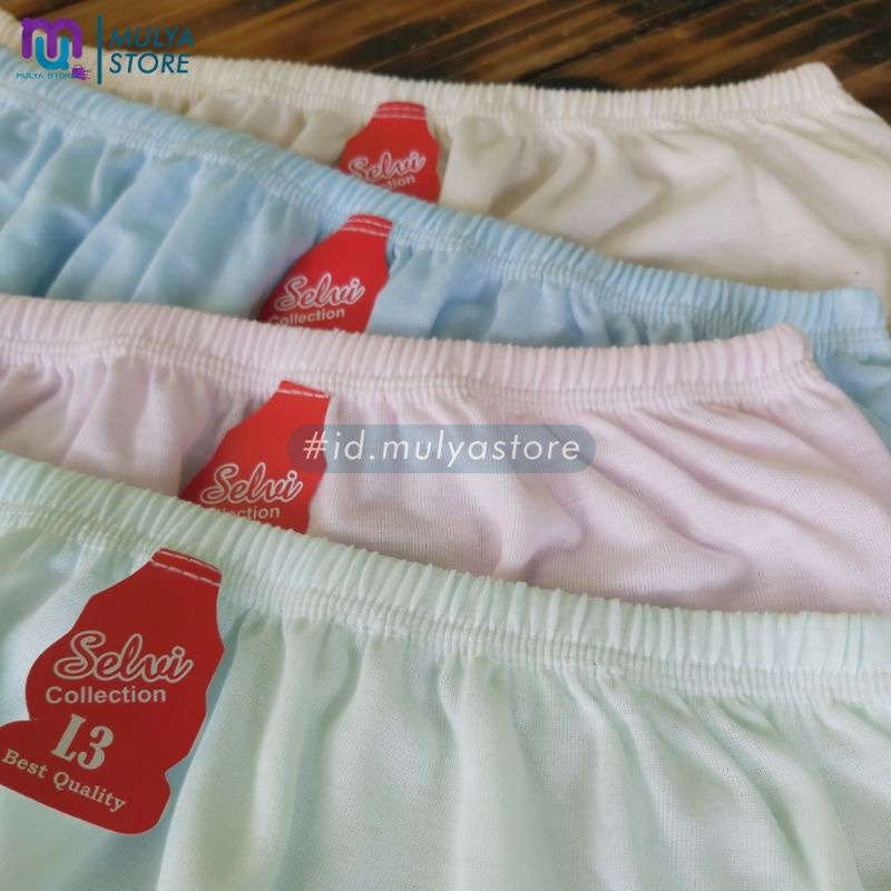 12Pcs CD Wanita Dewasa Polos Celana Dalam Cewe Lusinan Murah SELVI POLOSAN
