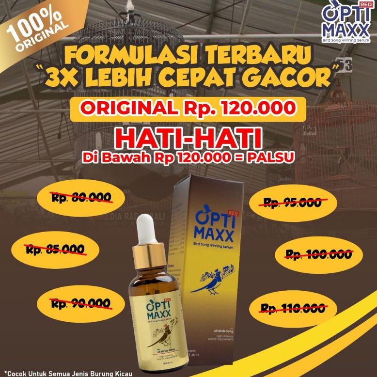 Promo Spesial 𝐃𝐢𝐬𝐭𝐫𝐢𝐛𝐮𝐭𝐨𝐫 𝐑𝐞𝐬𝐦𝐢 Optimaxx Asli Vitamin Burung Kicau Lovebird Murai Batu Mutivitamin G