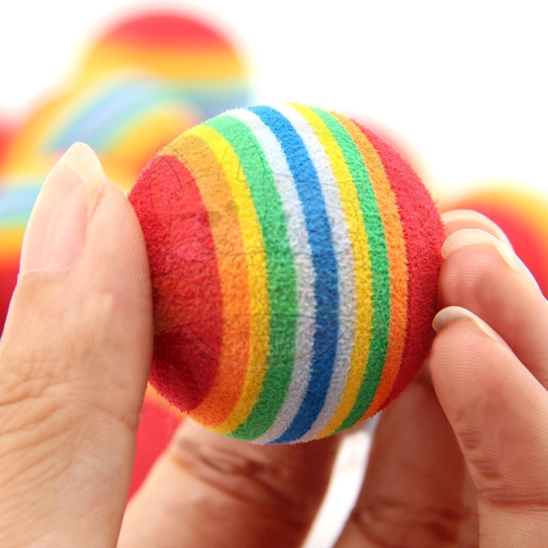 RAINBOW BALL Bola Mainan Pelangi Untuk Kucing Dan Anjing Kitten Cat Toys Dog Toys Ball