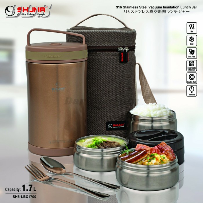 [Lunch Box Set] Lunch Box Shuma Stainless Sus316 Vacuum Insulation Lunch Jar 1700 Ml [Readyy]