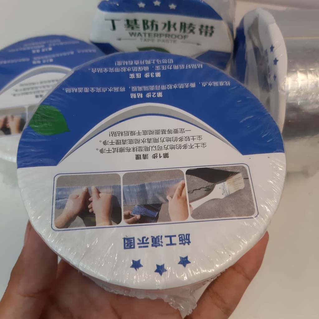 Lakban Anti Bocor 5 meter Lakban Waterproof Nano Tape Double Tape 3 meter Aluminum Foil Butyl Super Tape Waterproof Lem Perekat Anti Air Tahan Panas lakban aluminium anti air