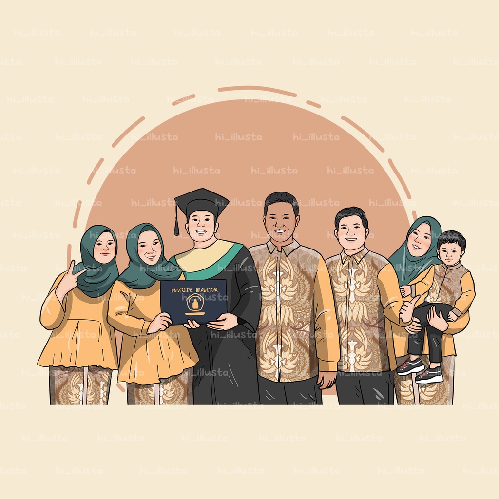 Jasa ilustrasi keluarga softfile digital