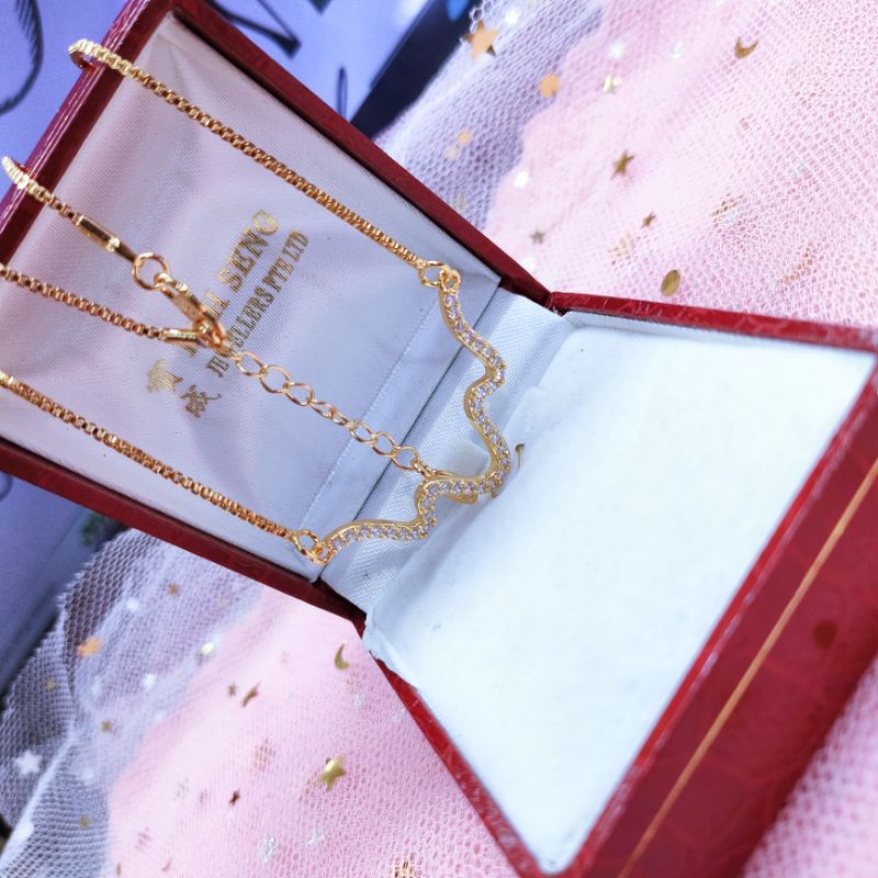 Kalung Koye Wanita Titanium Anti Karat Lapis Emas 1451OE