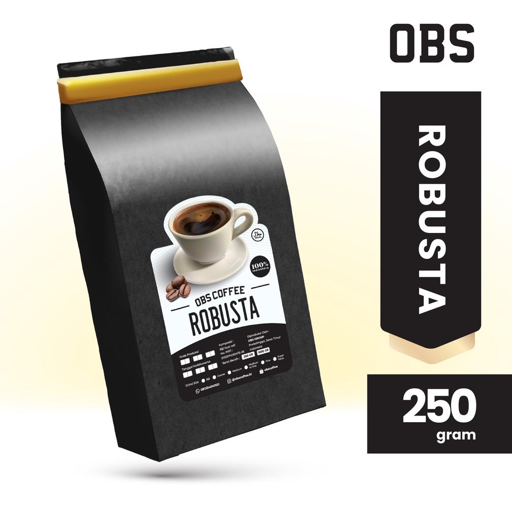 

Kopi Robusta 250 gram Biji/Bubuk | Roasted Coffee 250 gr | OBS Coffee Robusta 250gr LAQRD9588