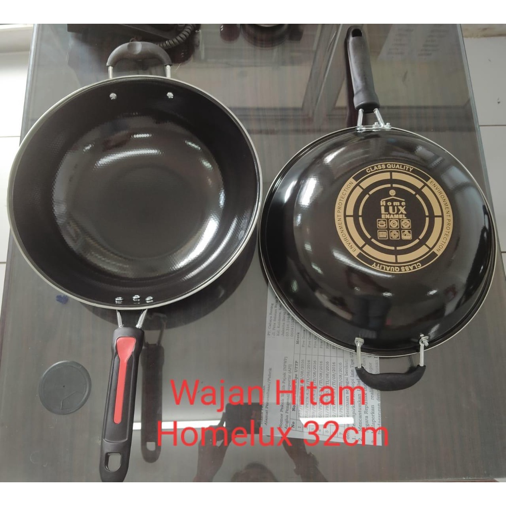 wajan enamel 32cm homelux hitam
