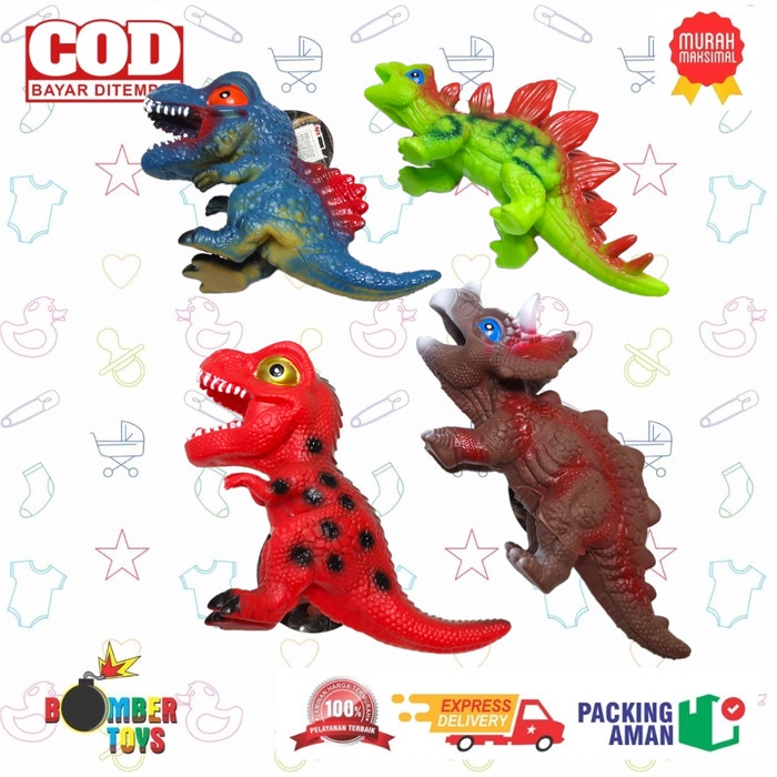 MAINAN ANAK DINO DINOSAURUS KARET BUNYI BAHAN TERBAIK IMPORT KOLEKSI