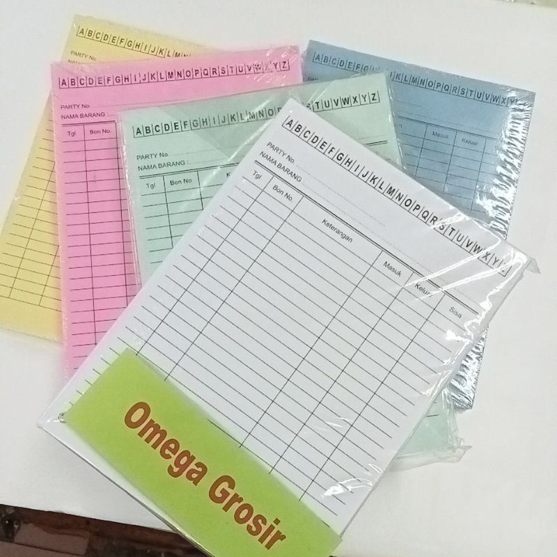

Kartu Stok A5 Putih Merah Kuning Hijau Biru / Stock Card 50 Lembar