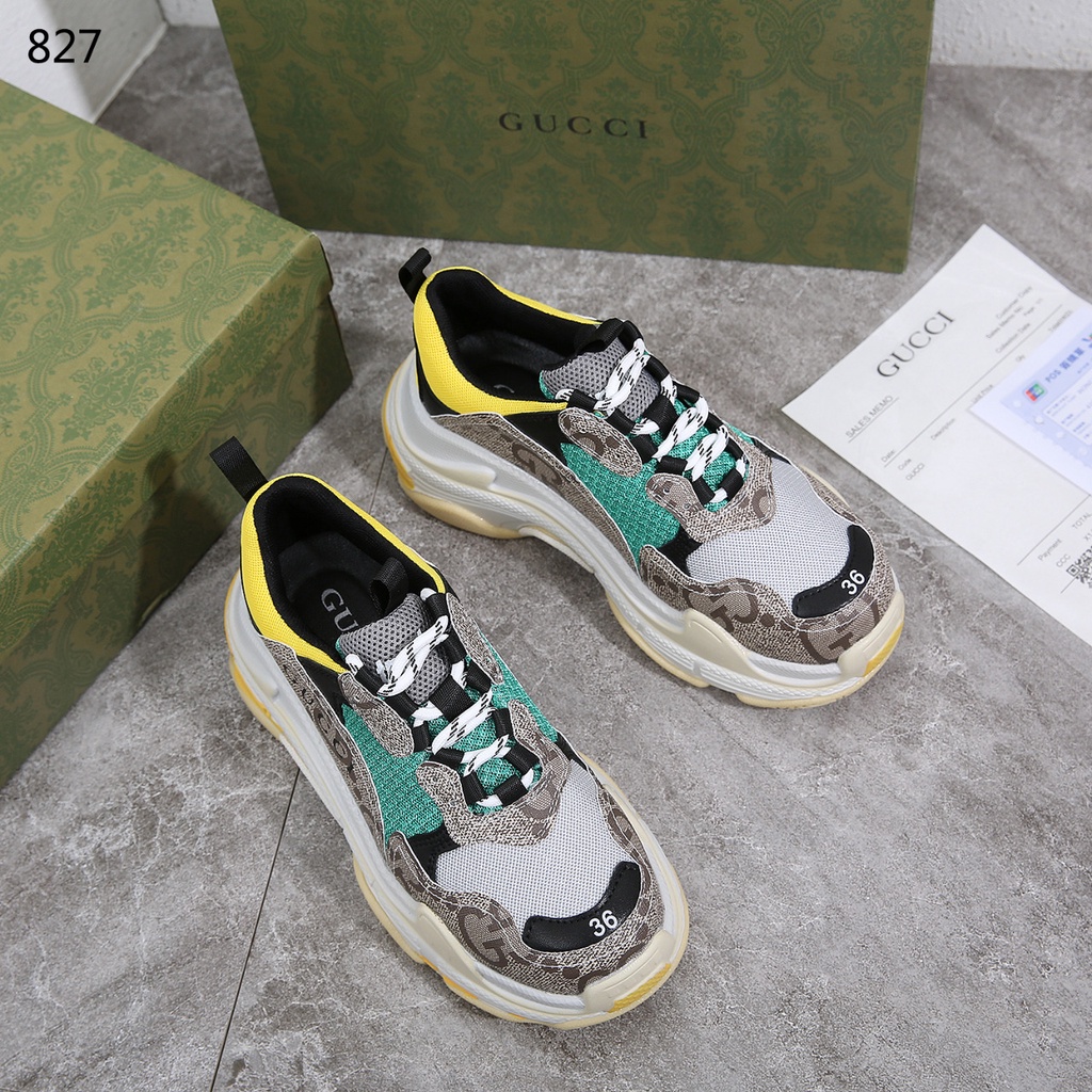 Sepatu Balenciaga X Gucci Triple S Sneaker 827 PLM 11 impor batam reseller murah wedges sport cantik sneakers shoes