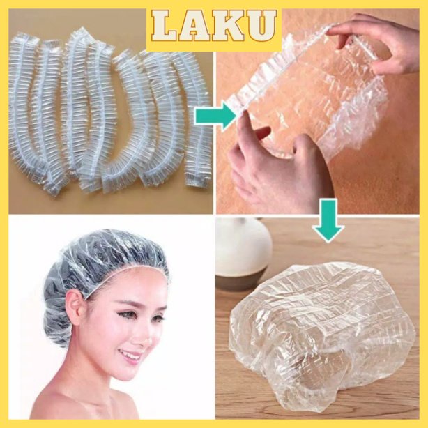 Jual LAKU Shower Cap Penutup Kepala / Shower Cap Plastik / Plastik