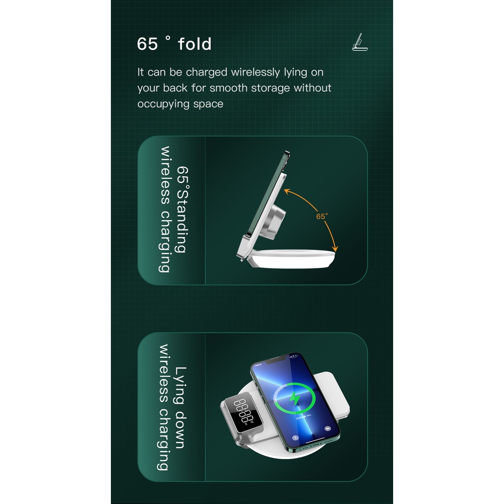 Wireless Charger TOTU 3in1 Jam Digital Alarm Lampu Tidur Night Lamp