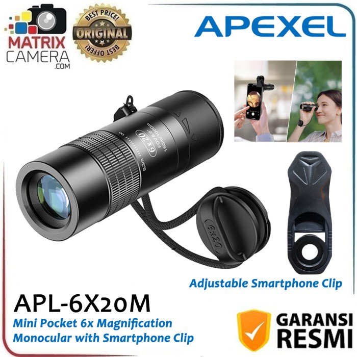 Lenkom Apexel Apl-6X20M Lensa Telephoto Monocular For Smartphone
