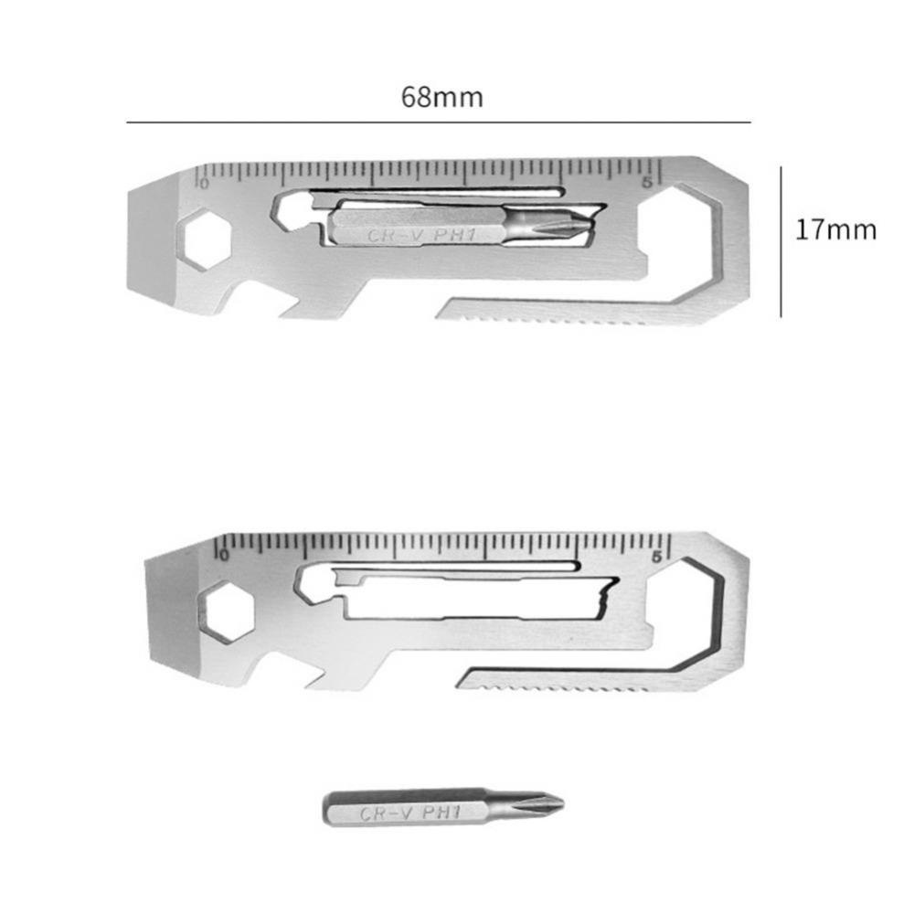 Rebuy Kunci Pas Gadget 7in1 Alat Ukur Obeng Tool Cross Screwdriver Outdoor Repair Tool Pembuka Botol Tool Card
