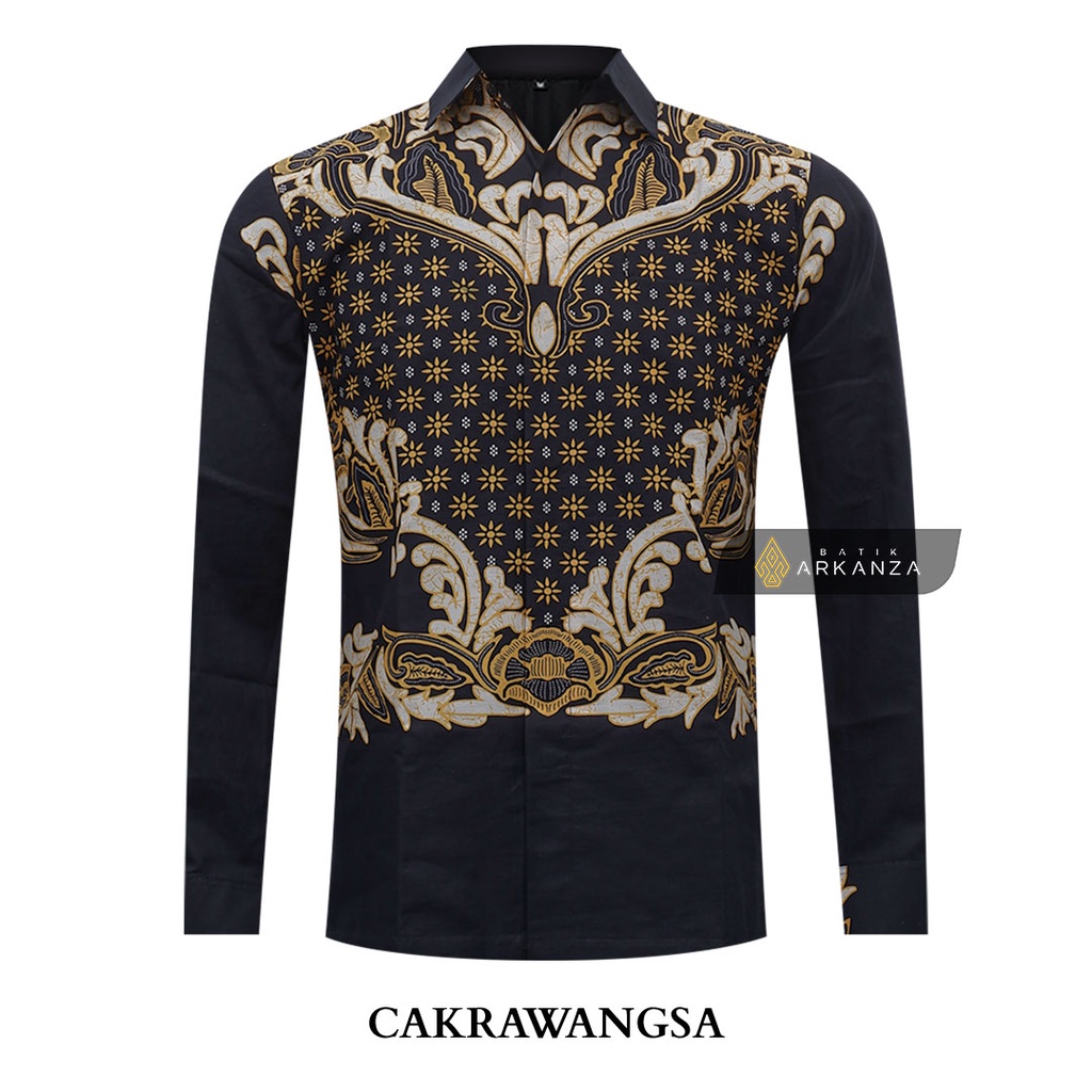 BATIK ARKANZA Motif CAKRAWANGSA Hem Atasan Kemeja Baju Batik Pria Cowok Laki Laki Slimfit Full Lapis Furing Lengan Panjang