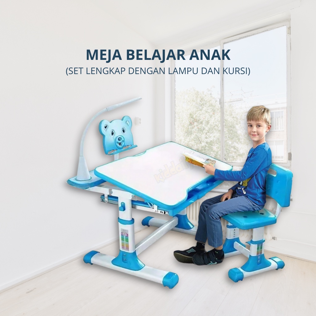 KIDDAILY SET MEJA BELAJAR ANAK 1 KURSI SET LENGKAP MULTIFUNGSI KARAKTER TABLE BOARD TULIS MENGGAMBAR KD