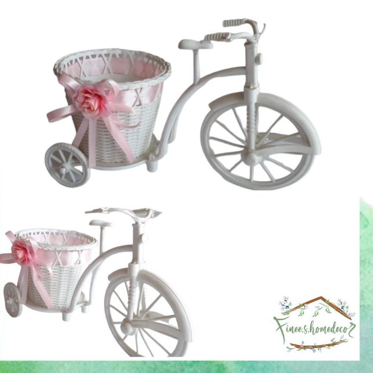 VAS SEPEDA ROTAN SEDANG good quality sepeda plastik hiasan ambalan rak pot bunga sepeda plastik home