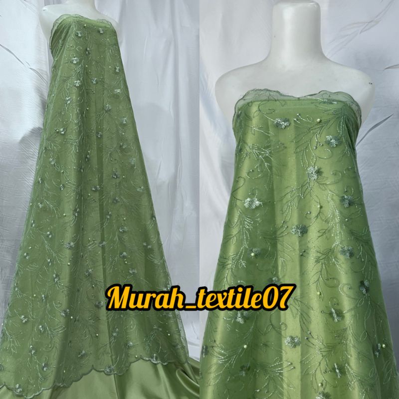 Kain Bahan Tille Akar Mutiara/ Bahan Kebaya Brokat Tulle