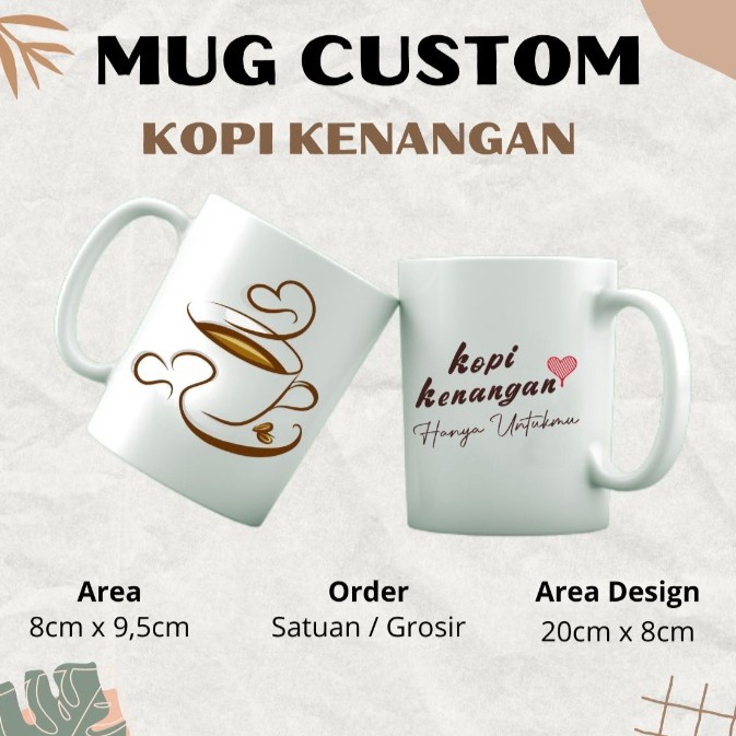 GELAS MUG CUSTOM Desain Kopi Kenangan Gelas Keramik Import Murah